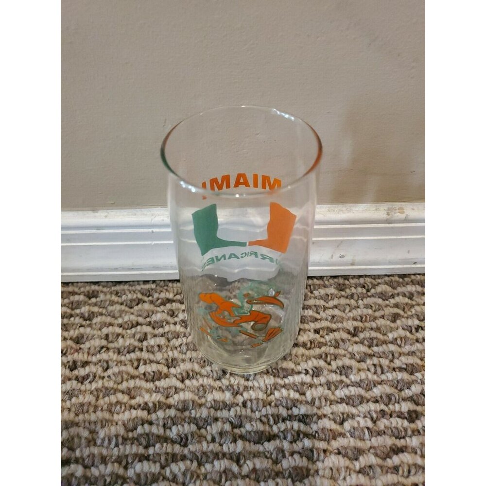 Vintage Miami Hurricanes Drinking Glass, 6'' Tall - Picture 3 of 4